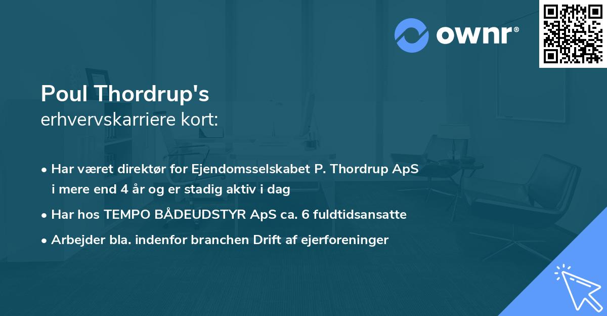 Poul Thordrup's erhvervskarriere kort