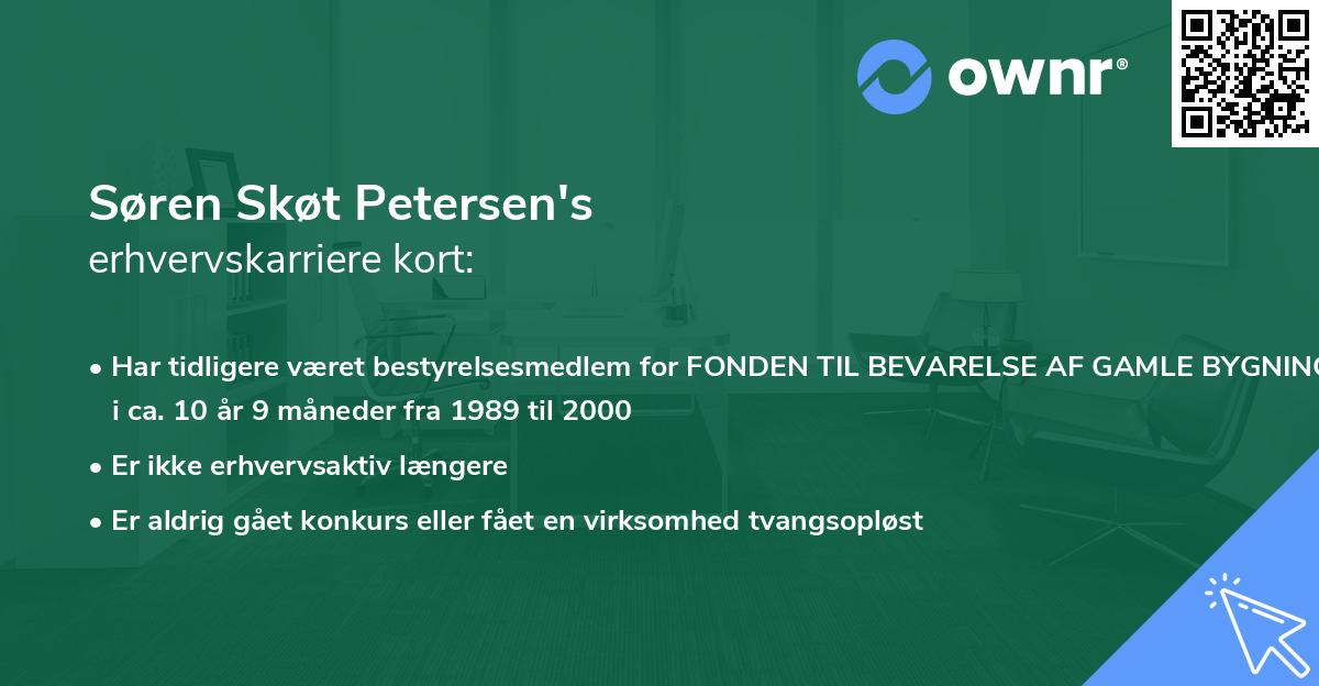 Søren Skøt Petersen's erhvervskarriere kort