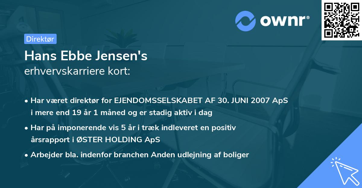 Hans Ebbe Jensen's erhvervskarriere kort