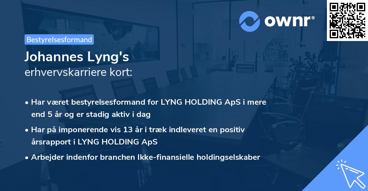 Johannes Lyng's erhvervskarriere kort