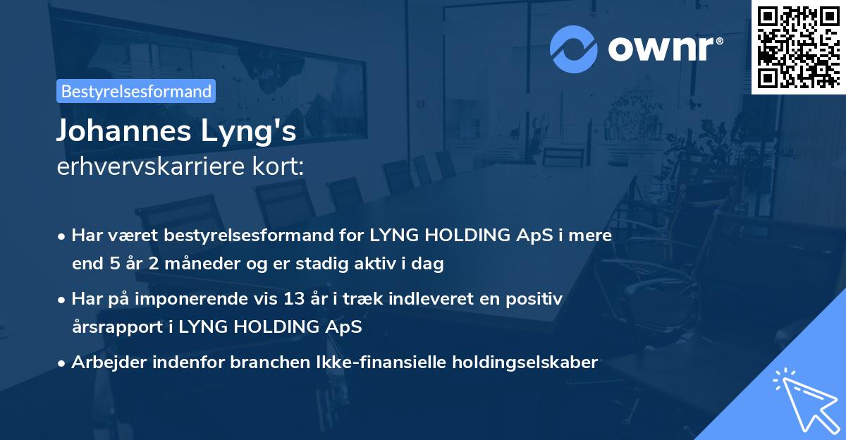 Johannes Lyng's erhvervskarriere kort