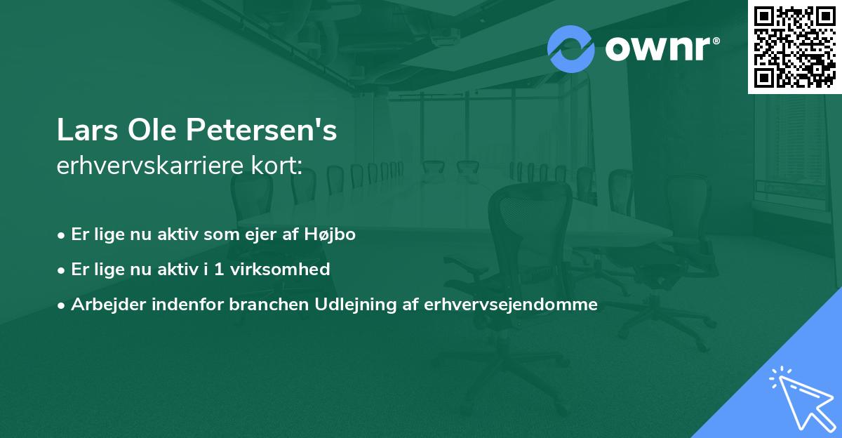 Lars Ole Petersen's erhvervskarriere kort