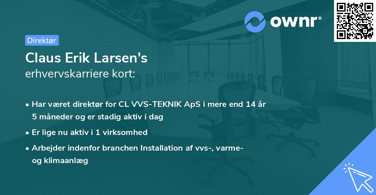 Claus Erik Larsen's erhvervskarriere kort