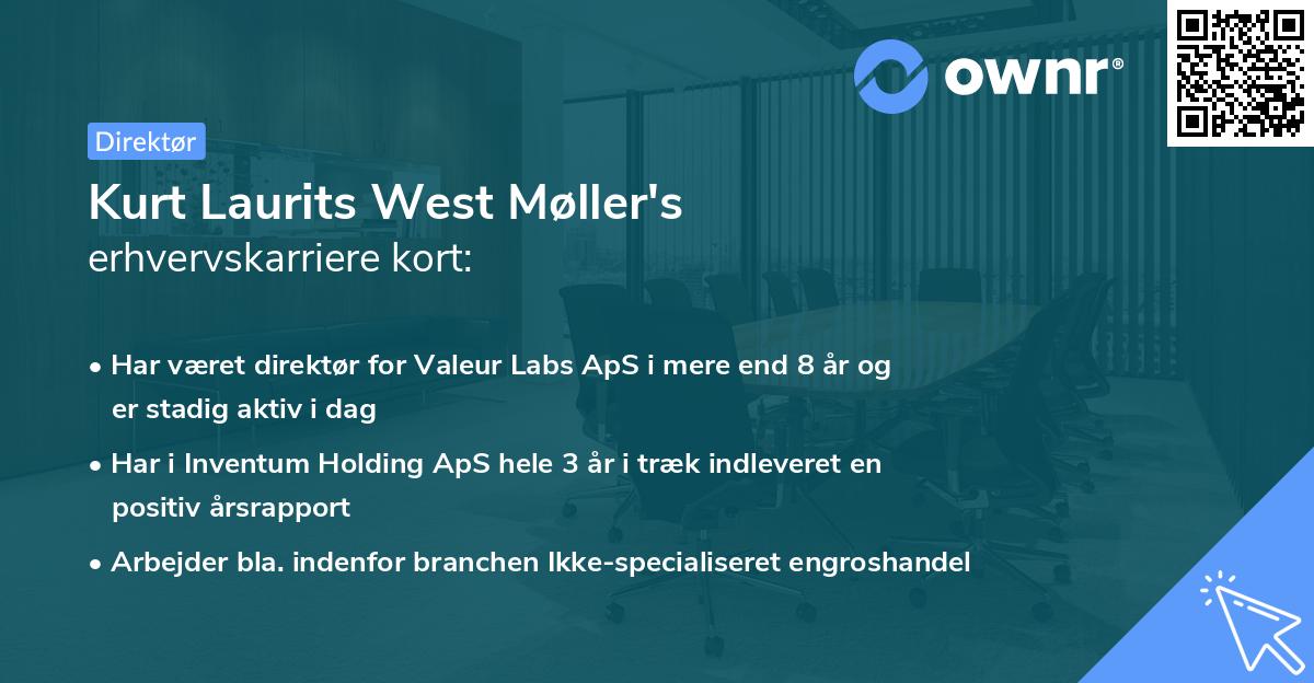 Kurt Laurits West Møller's erhvervskarriere kort