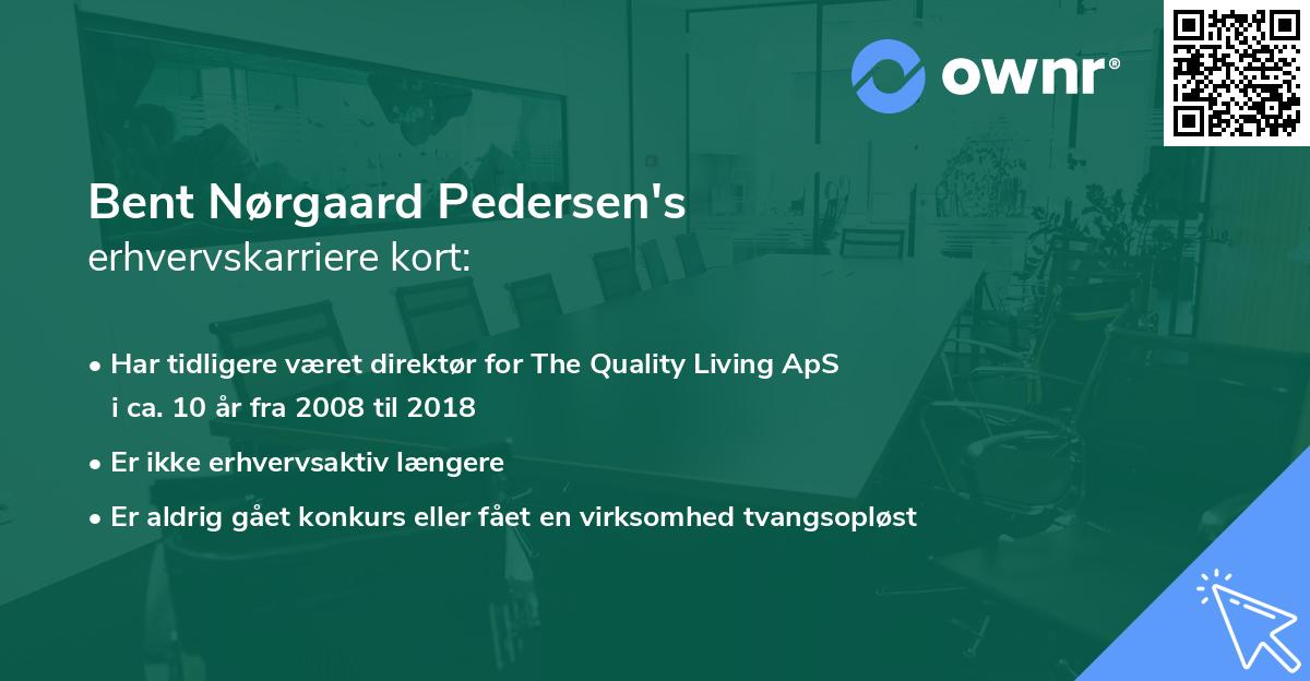 Bent Nørgaard Pedersen's erhvervskarriere kort