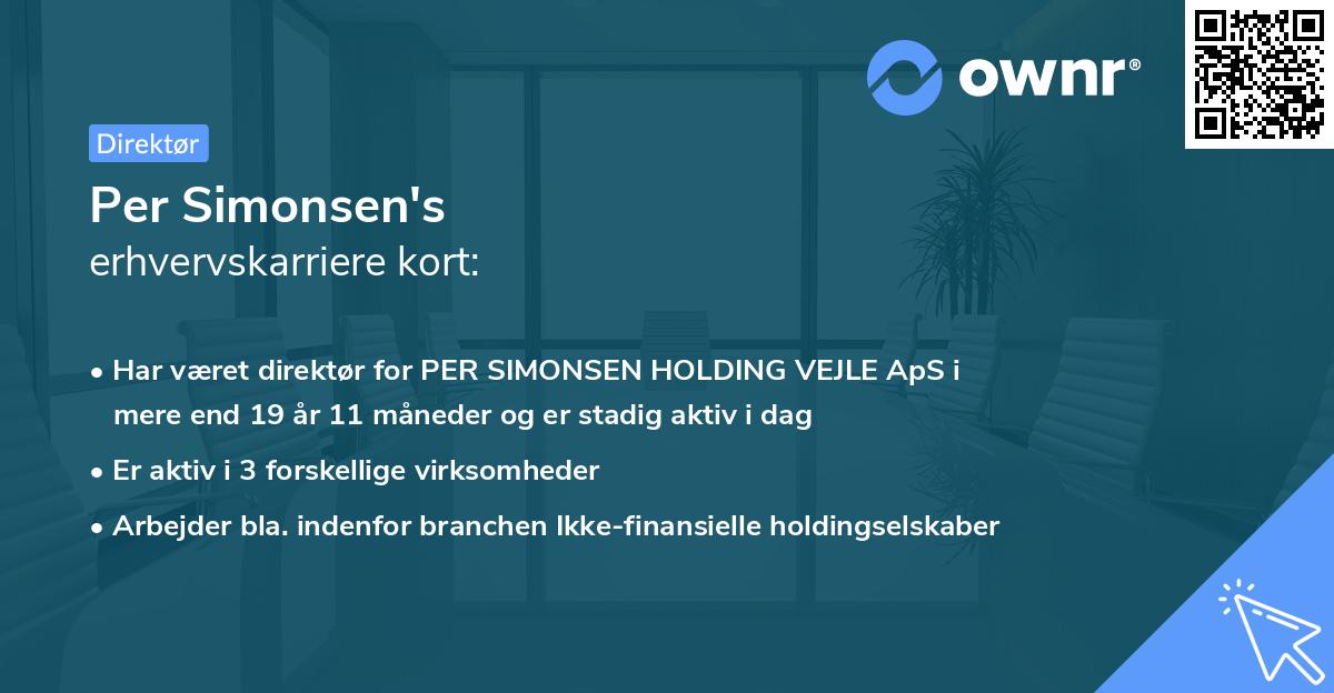 Per Simonsen's erhvervskarriere kort