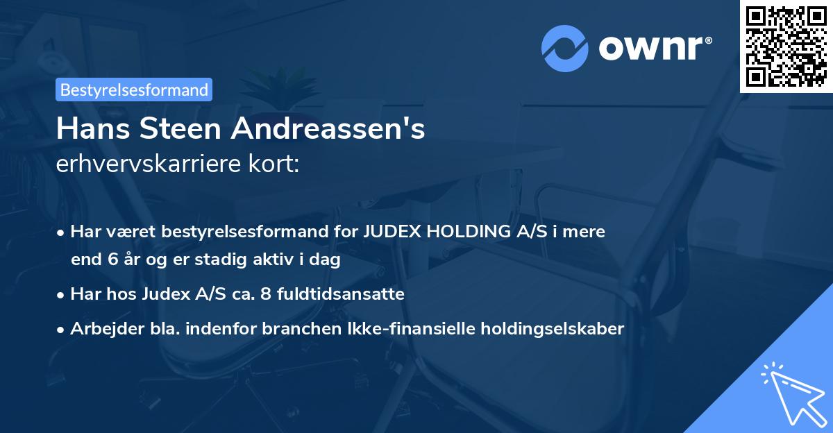 Hans Steen Andreassen's erhvervskarriere kort