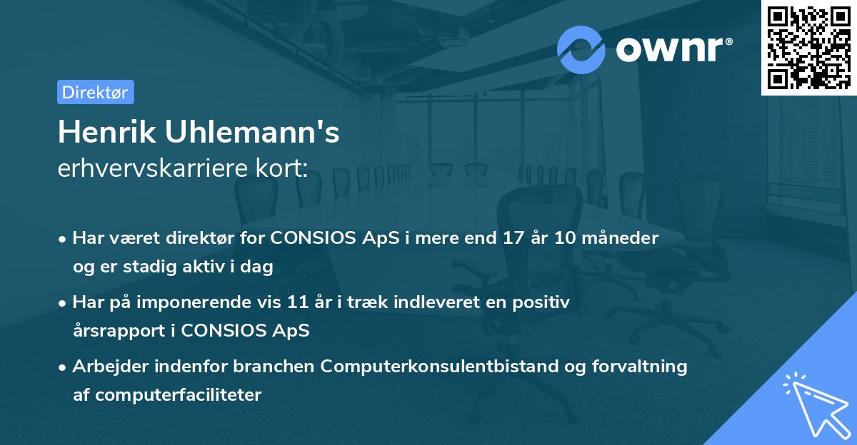 Henrik Uhlemann's erhvervskarriere kort