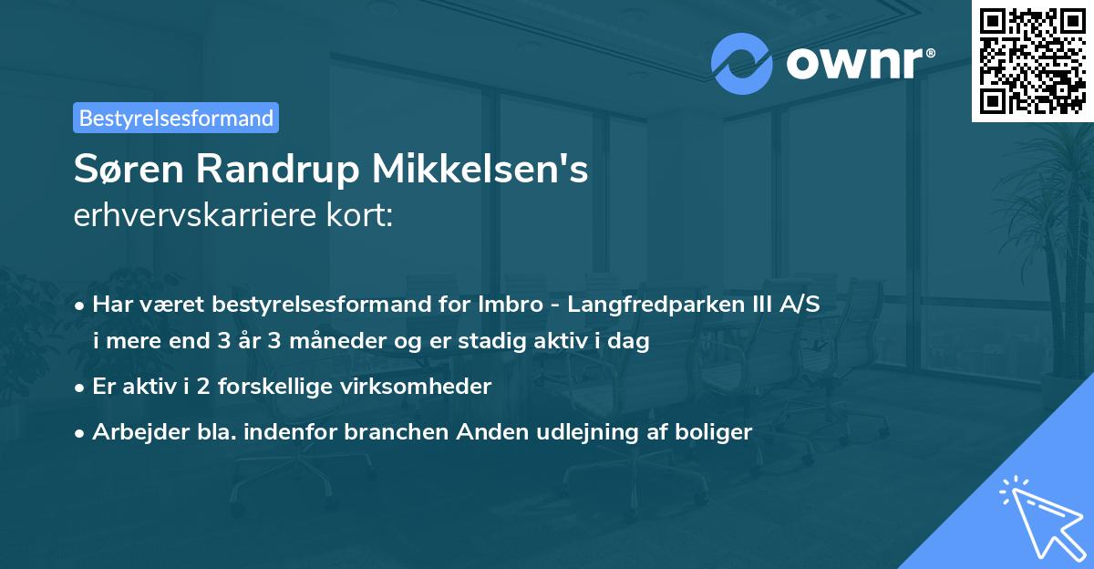 Søren Randrup Mikkelsen's erhvervskarriere kort