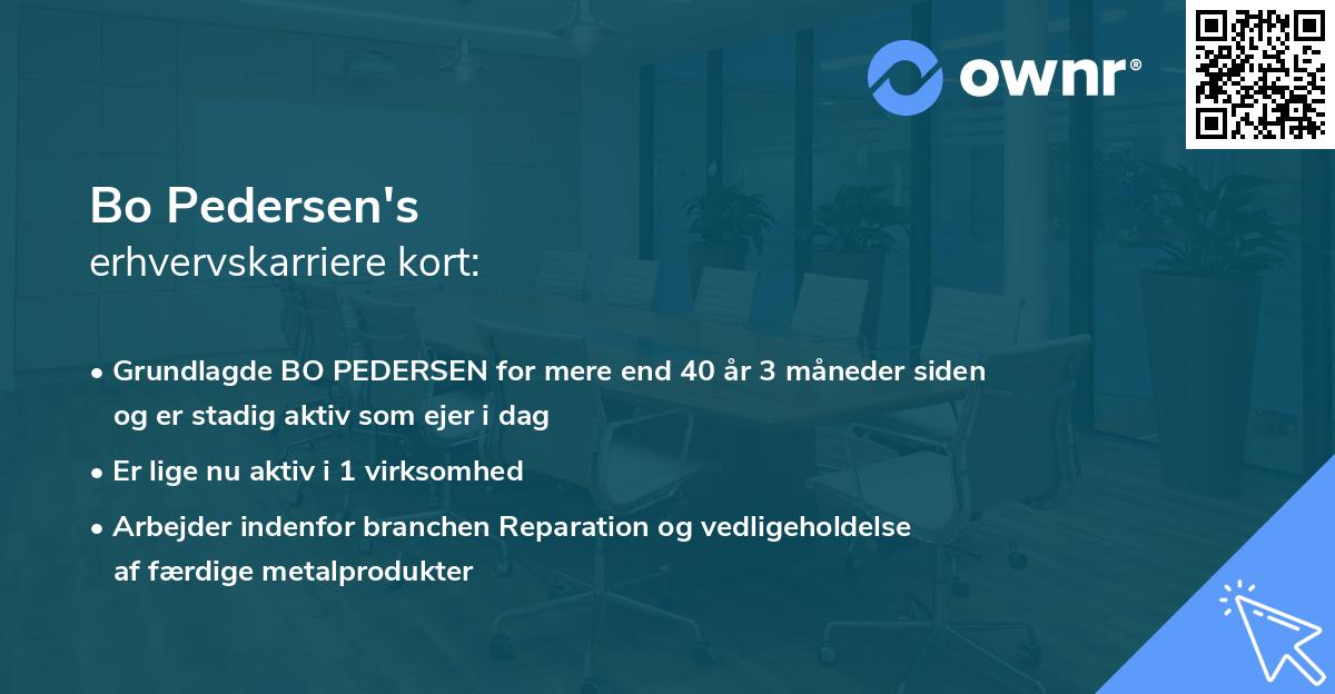 Bo Pedersen's erhvervskarriere kort