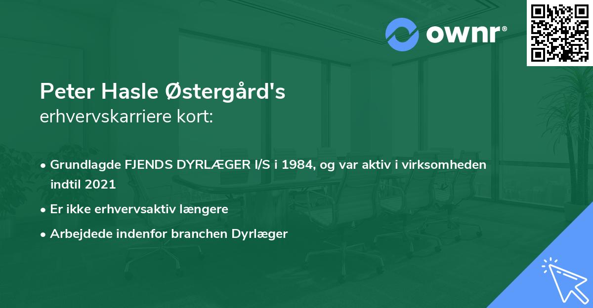 Peter Hasle Østergård's erhvervskarriere kort