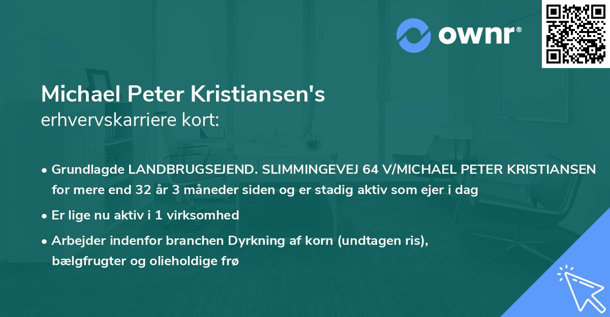 Michael Peter Kristiansen's erhvervskarriere kort
