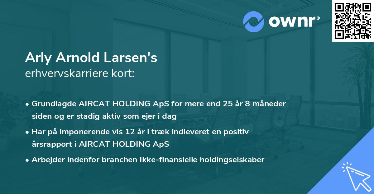 Arly Arnold Larsen's erhvervskarriere kort