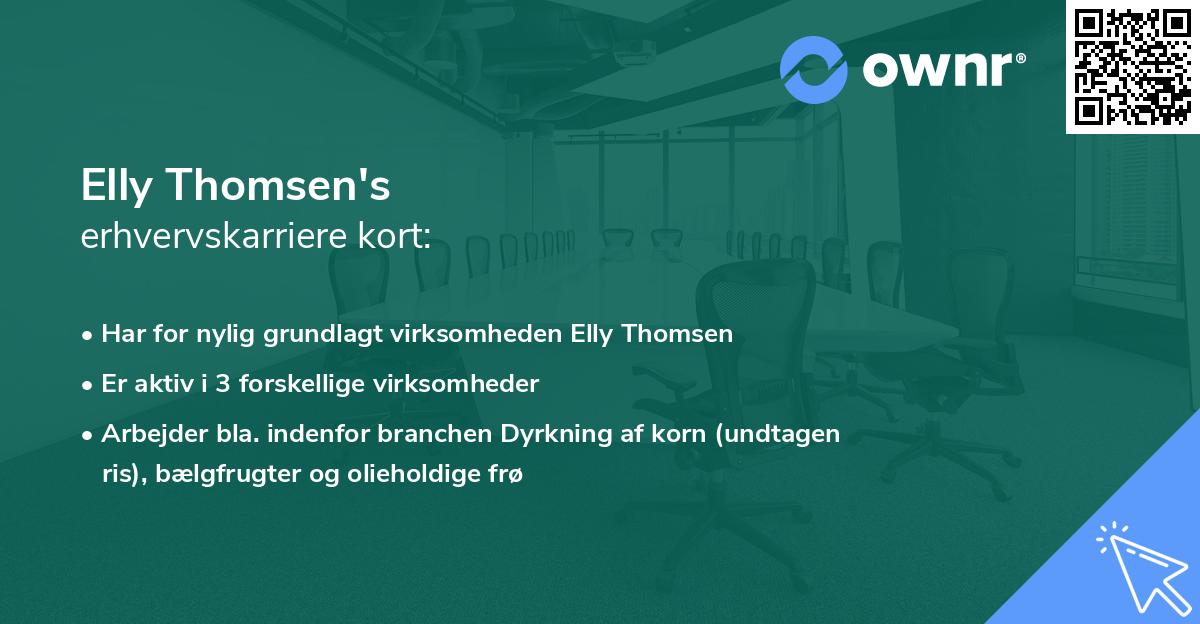 Elly Thomsen's erhvervskarriere kort