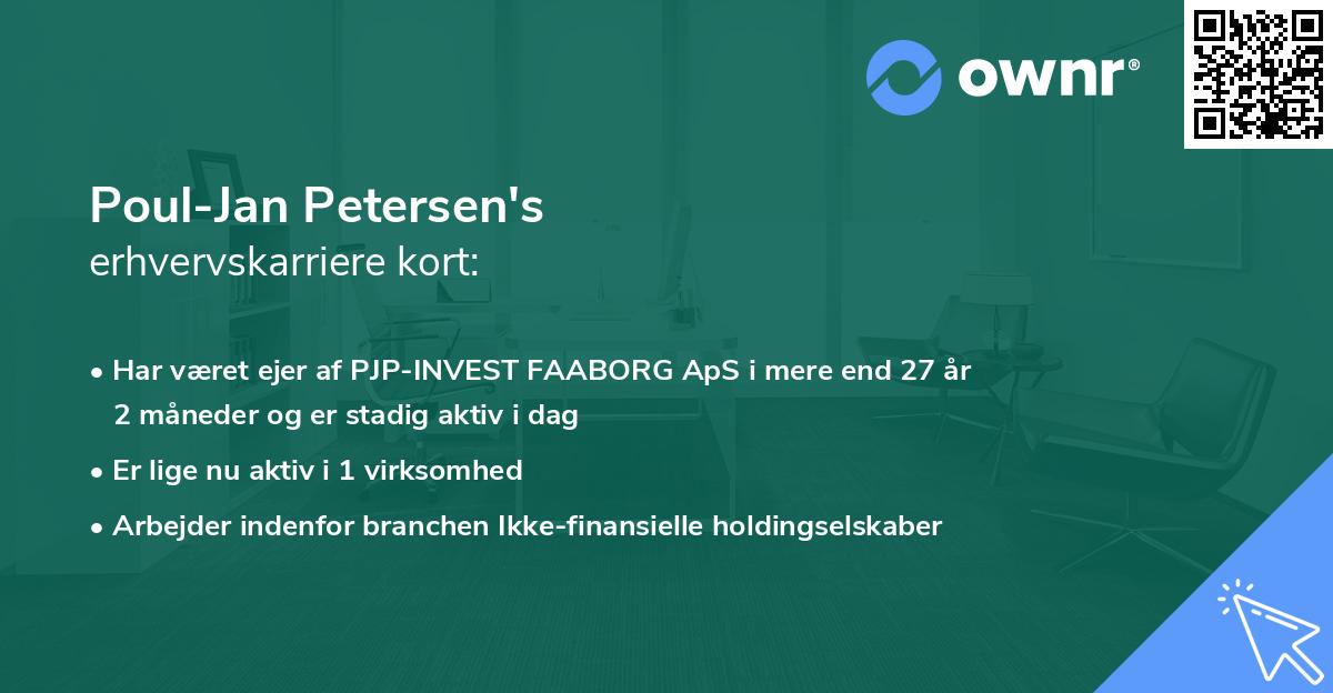 Poul-Jan Petersen's erhvervskarriere kort
