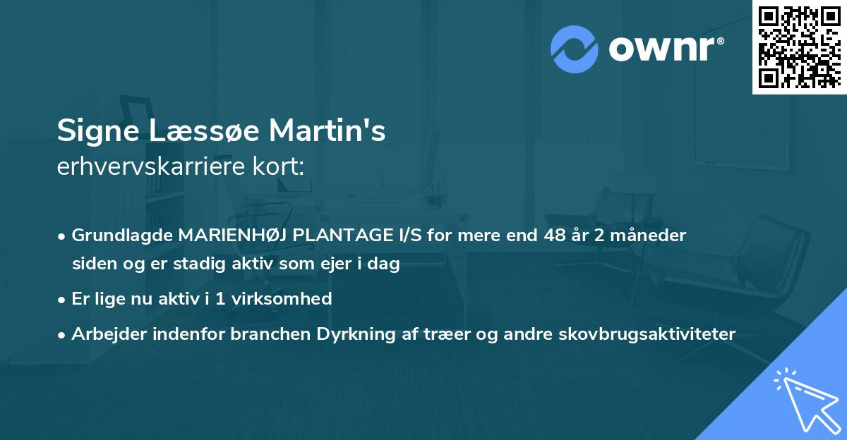 Signe Læssøe Martin's erhvervskarriere kort