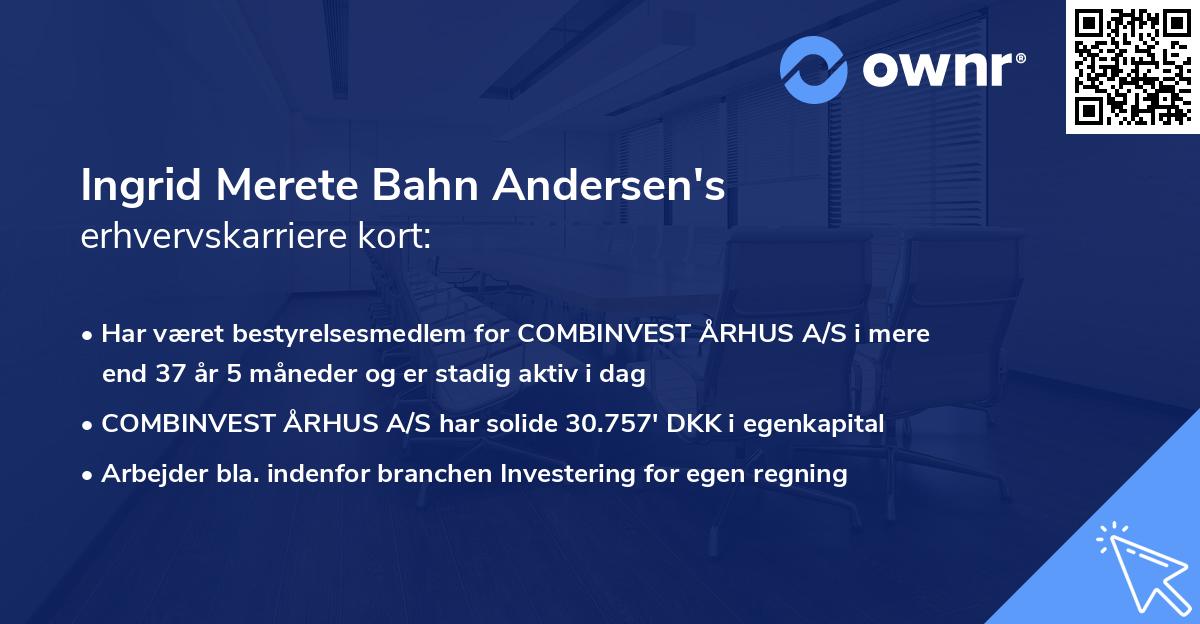 Ingrid Merete Bahn Andersen's erhvervskarriere kort