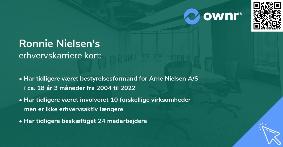 Ronnie Nielsen's erhvervskarriere kort