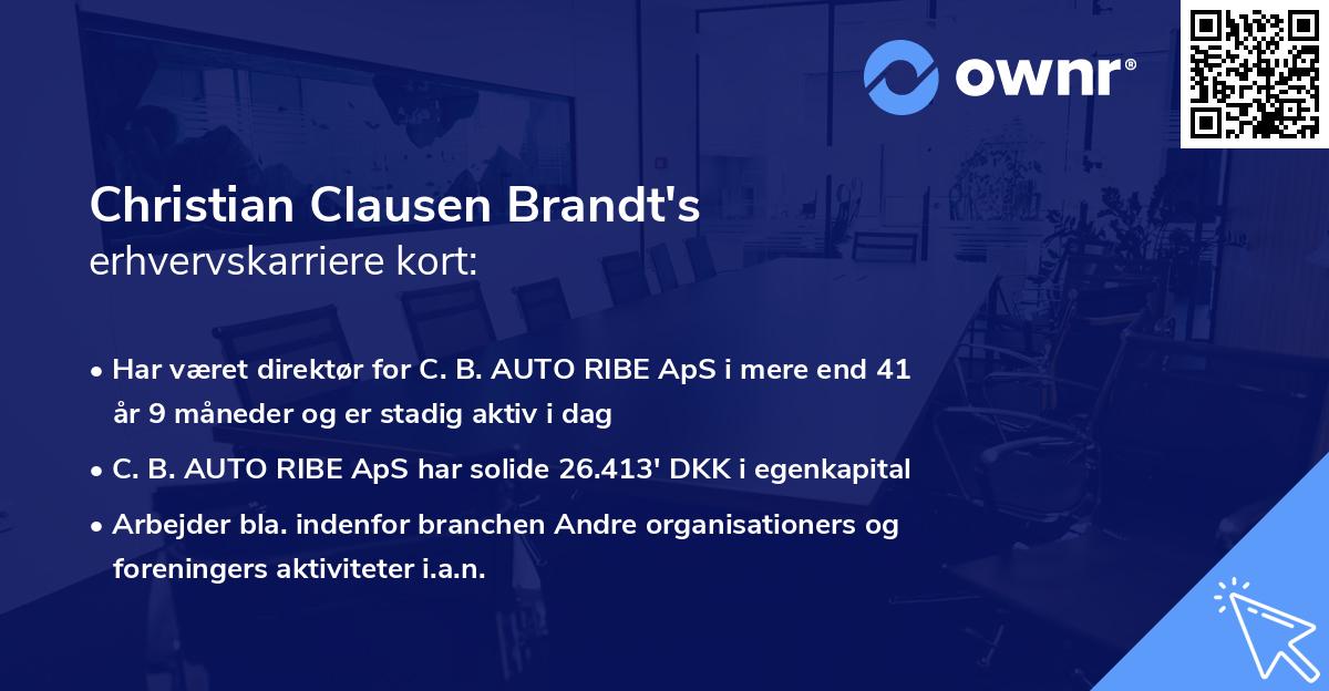 Christian Clausen Brandt's erhvervskarriere kort