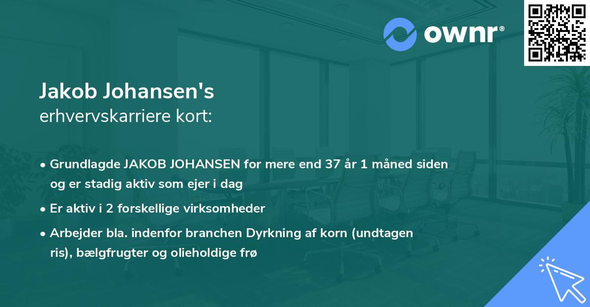 Jakob Johansen's erhvervskarriere kort