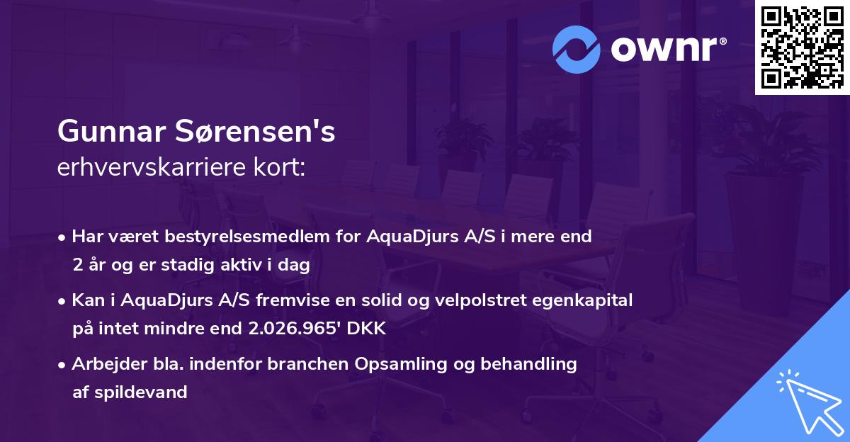 Gunnar Sørensen's erhvervskarriere kort
