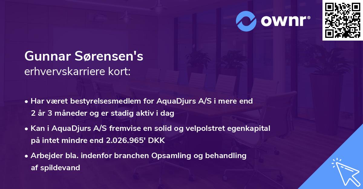 Gunnar Sørensen's erhvervskarriere kort