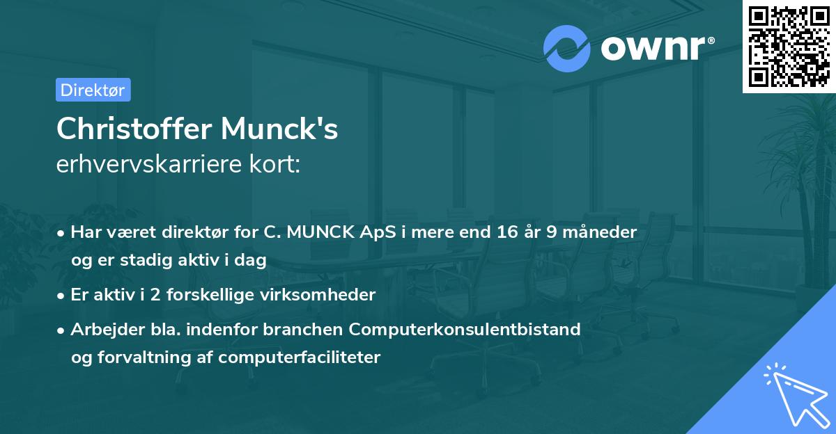 Christoffer Munck's erhvervskarriere kort