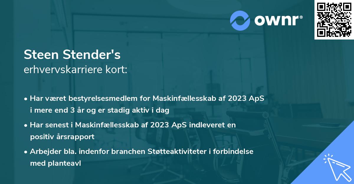 Steen Stender's erhvervskarriere kort