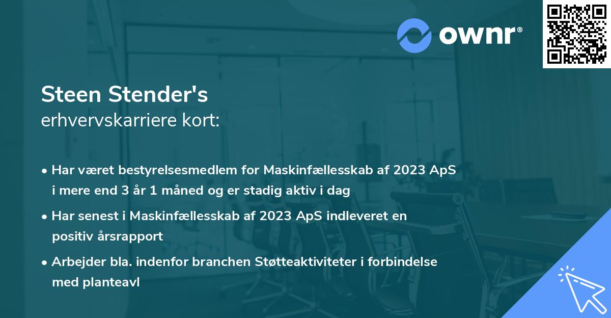 Steen Stender's erhvervskarriere kort