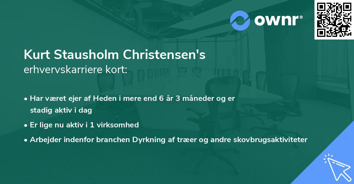 Kurt Stausholm Christensen's erhvervskarriere kort
