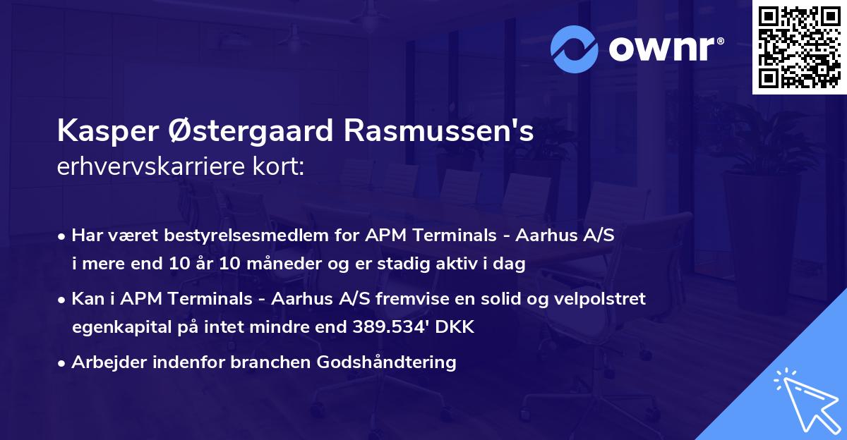 Kasper Østergaard Rasmussen's erhvervskarriere kort