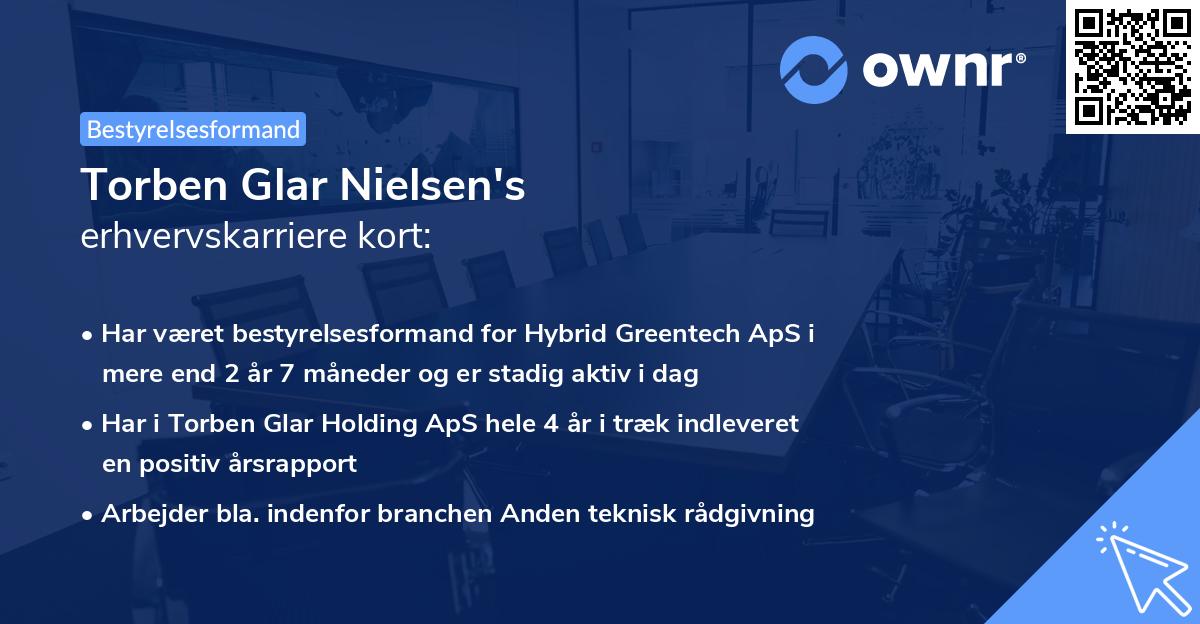 Torben Glar Nielsen's erhvervskarriere kort