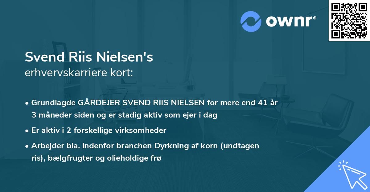 Svend Riis Nielsen's erhvervskarriere kort