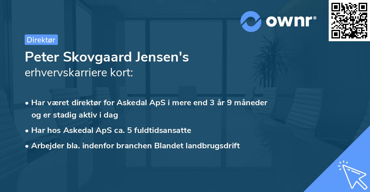 Peter Skovgaard Jensen's erhvervskarriere kort