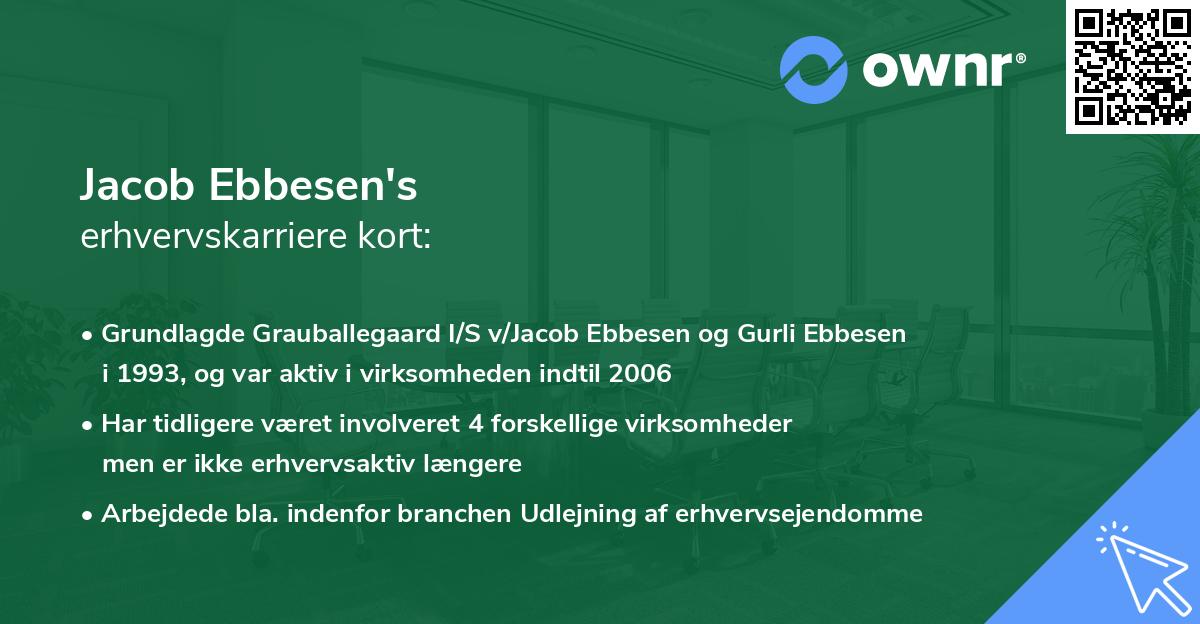 Jacob Ebbesen's erhvervskarriere kort