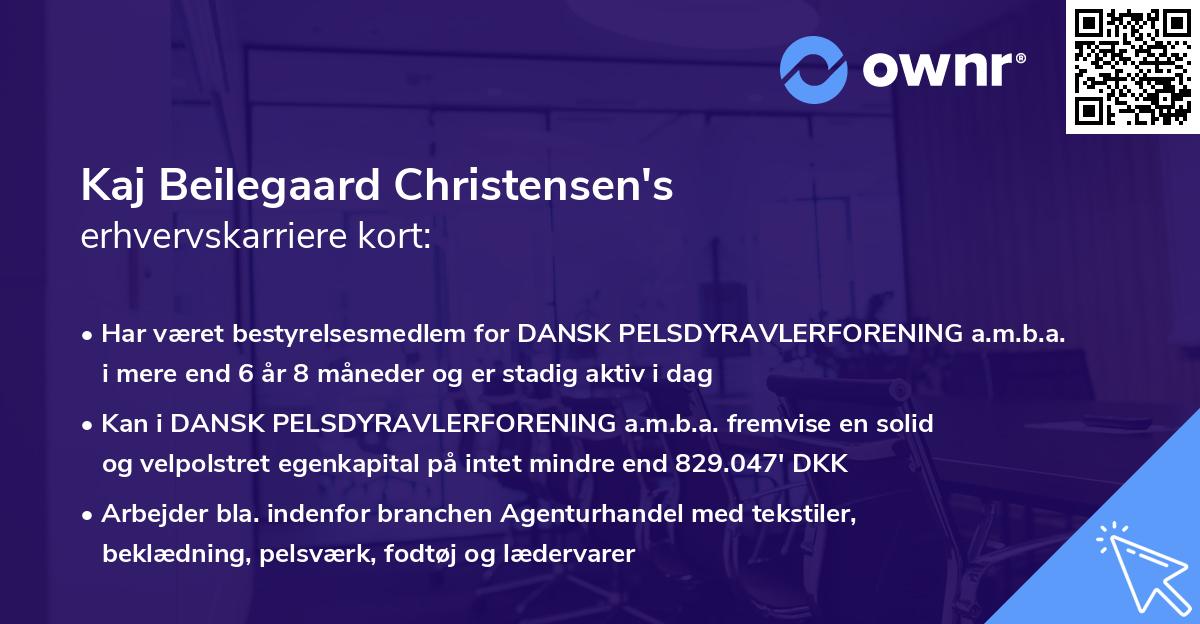 Kaj Beilegaard Christensen's erhvervskarriere kort