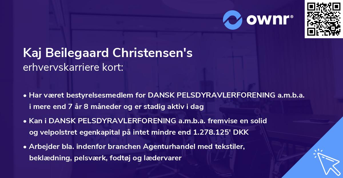 Kaj Beilegaard Christensen's erhvervskarriere kort