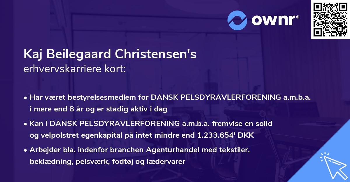 Kaj Beilegaard Christensen's erhvervskarriere kort