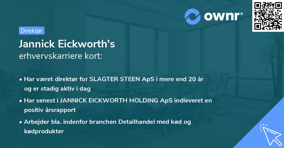 Jannick Eickworth's erhvervskarriere kort