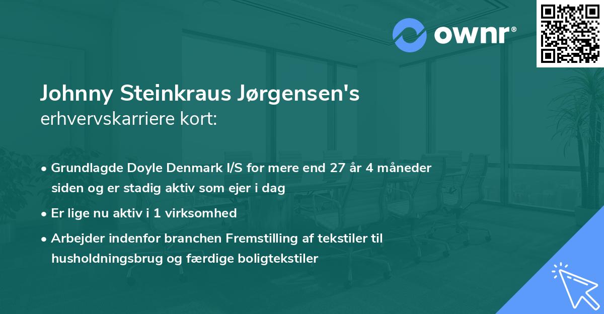 Johnny Steinkraus Jørgensen's erhvervskarriere kort
