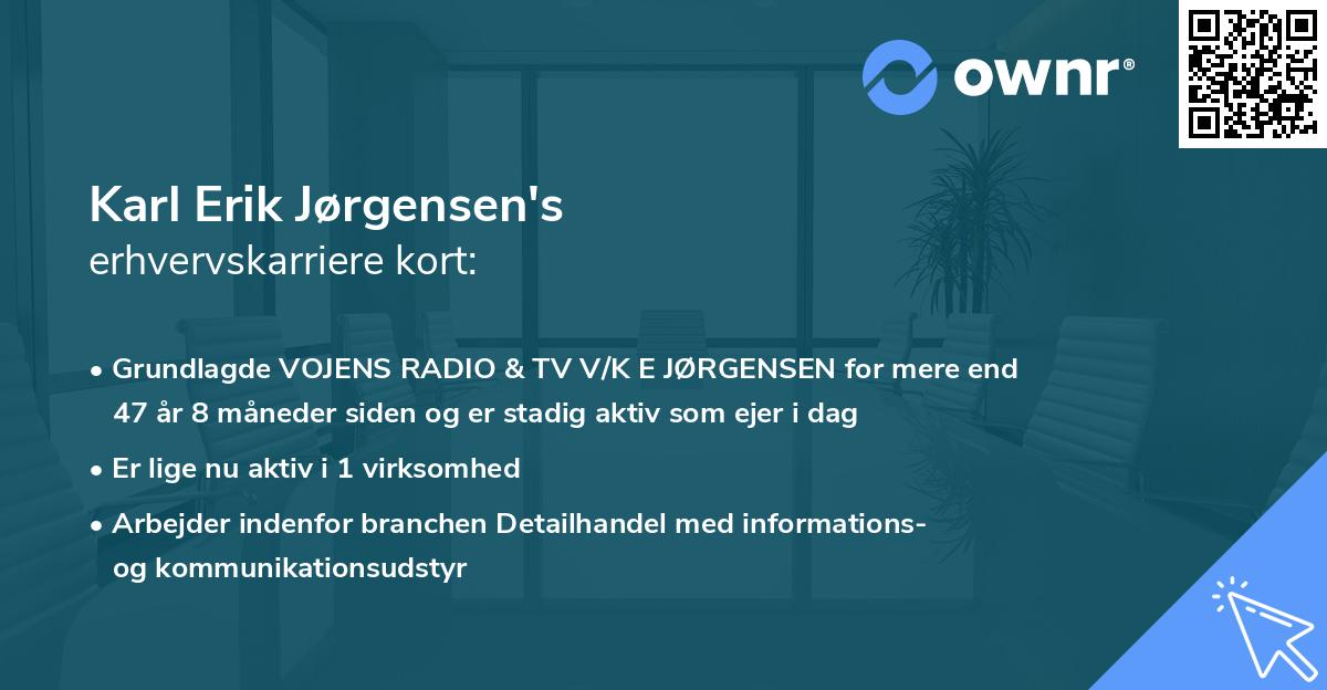 Karl Erik Jørgensen's erhvervskarriere kort