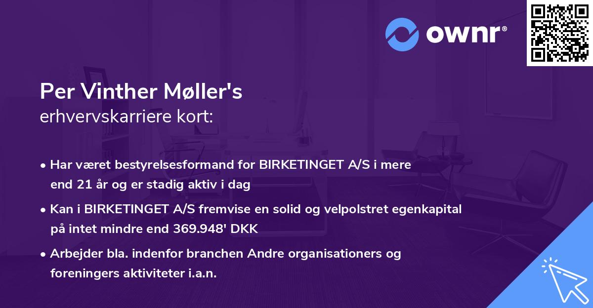 Per Vinther Møller's erhvervskarriere kort