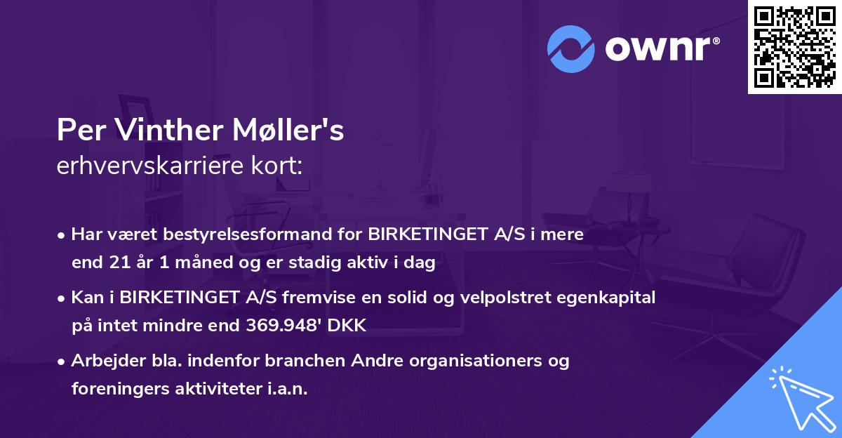 Per Vinther Møller's erhvervskarriere kort