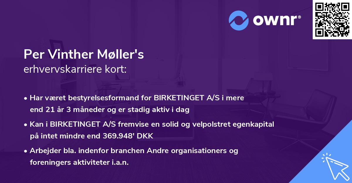 Per Vinther Møller's erhvervskarriere kort