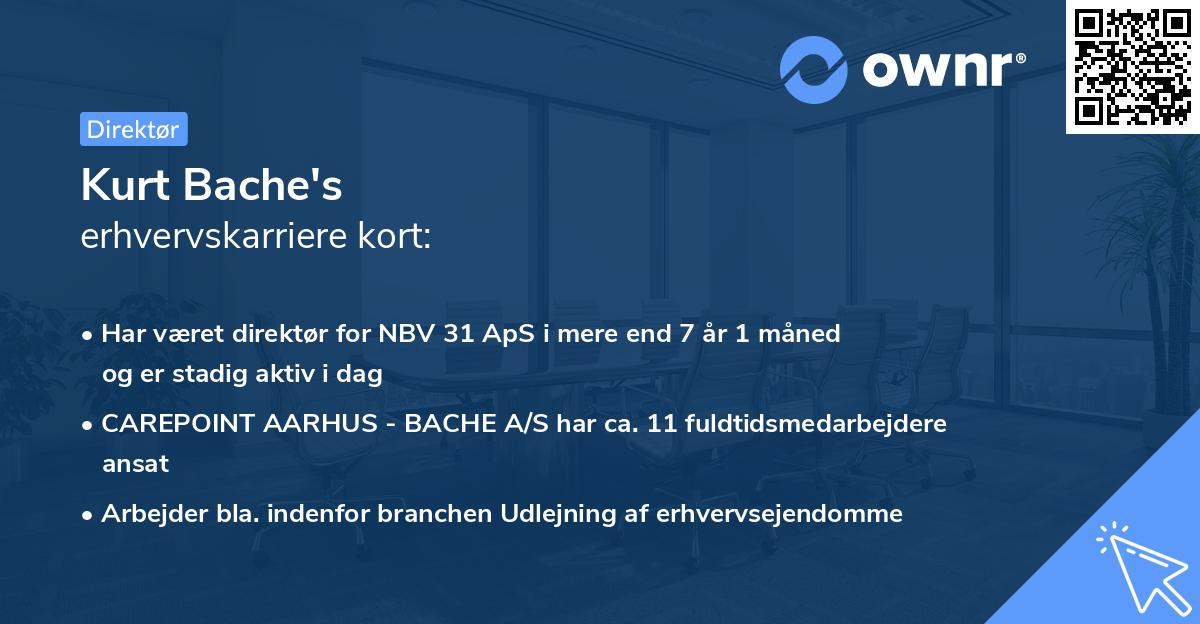 Kurt Bache's erhvervskarriere kort