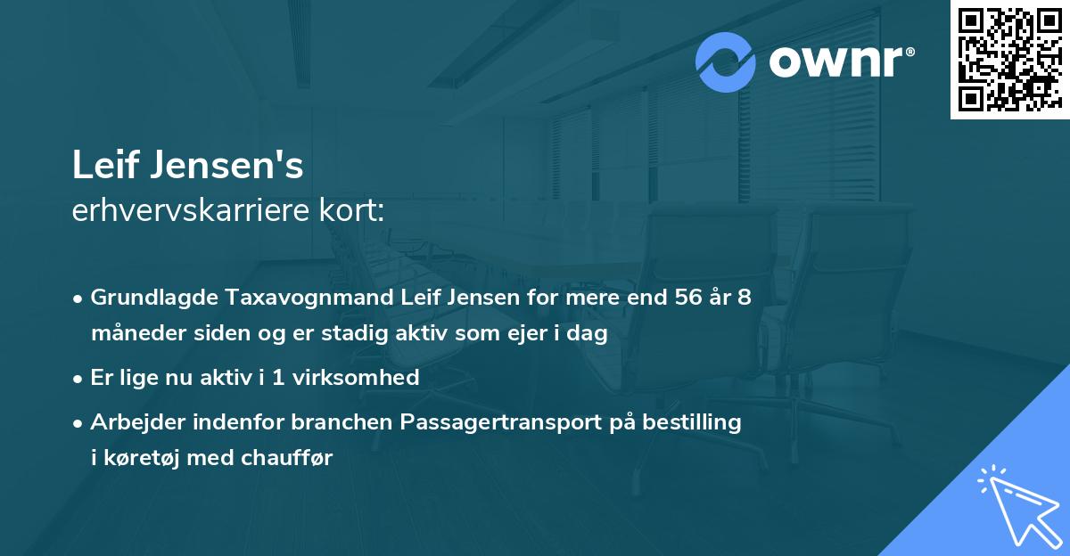 Leif Jensen's erhvervskarriere kort