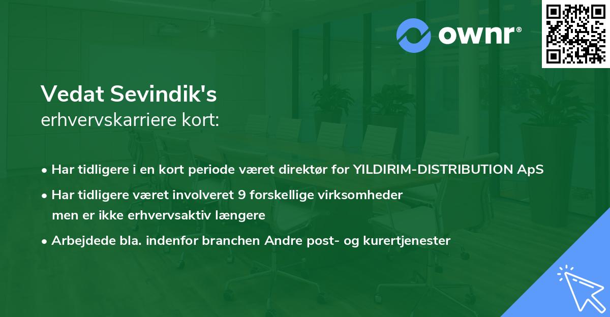 Vedat Sevindik's erhvervskarriere kort