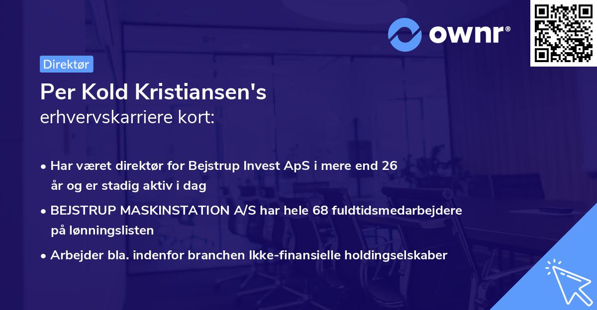 Per Kold Kristiansen's erhvervskarriere kort