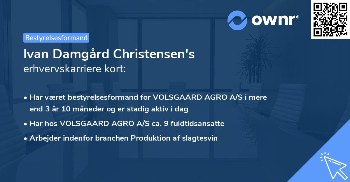 Ivan Damgård Christensen's erhvervskarriere kort