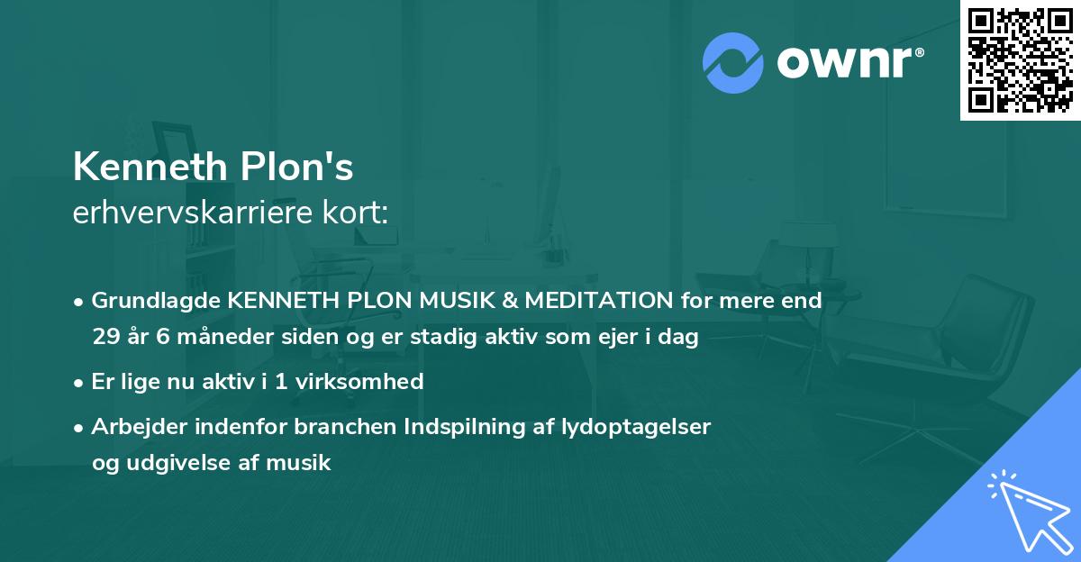 Kenneth Plon's erhvervskarriere kort